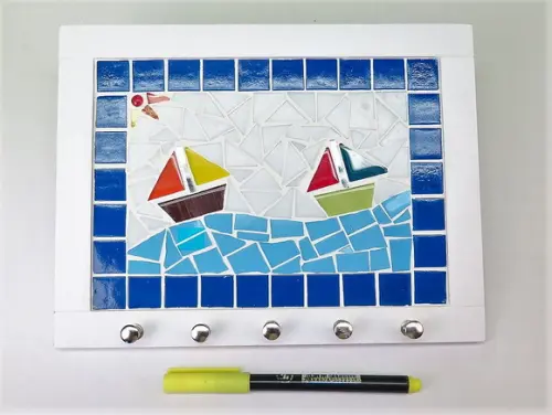 Porta Chaves Mosaico Barcos