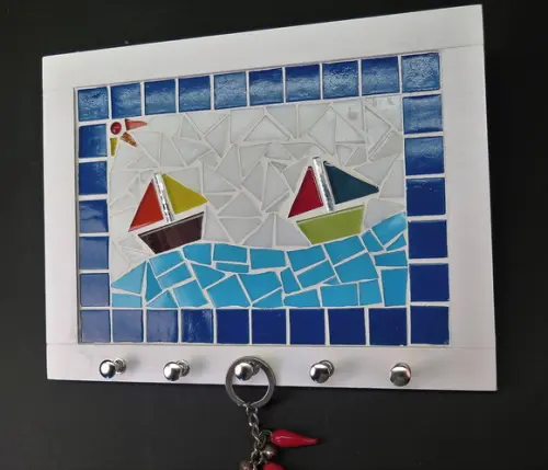 Porta Chaves Mosaico Barcos
