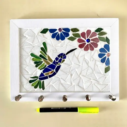 Porta Chaves Mosaico Beija-flor