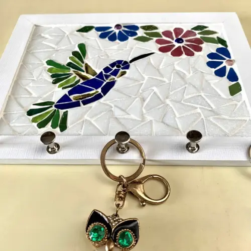 Porta Chaves Mosaico Beija-flor