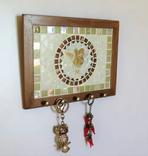 Porta Chaves Mosaico Divino Bege