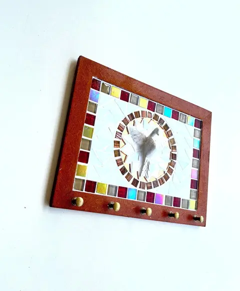 Porta Chaves Mosaico Divino Bege
