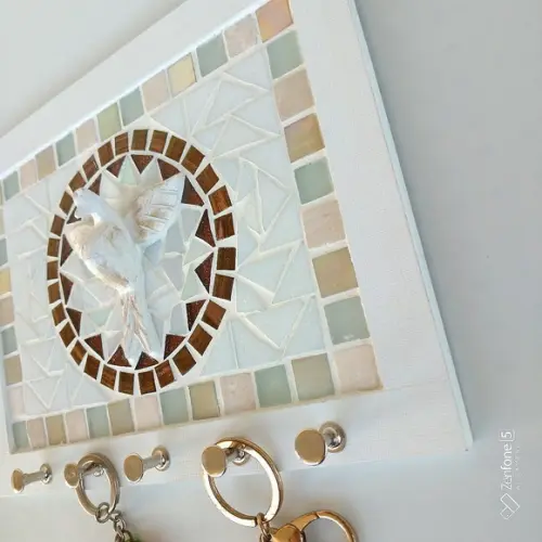Porta Chaves Mosaico Divino Branco