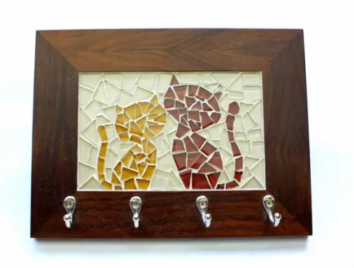 Porta Chaves Mosaico Gatinhos