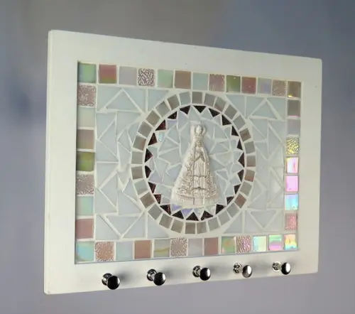 Porta Chaves Mosaico Nossa Senhora Rosé