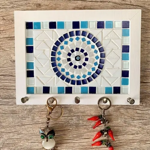 Porta Chaves Mosaico Olho Grego