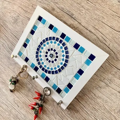 Porta Chaves Mosaico Olho Grego