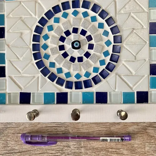 Porta Chaves Mosaico Olho Grego