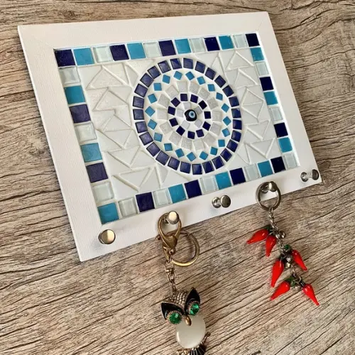 Porta Chaves Mosaico Olho Grego