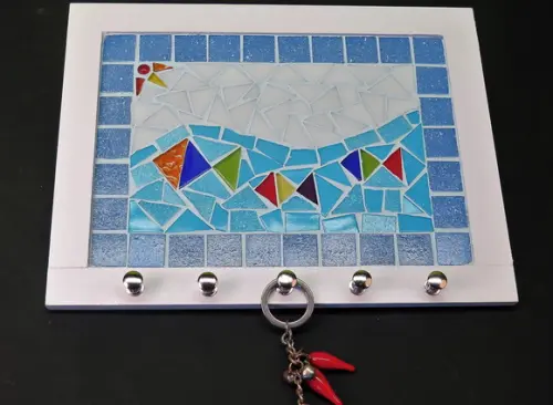 Porta Chaves Mosaico Peixes