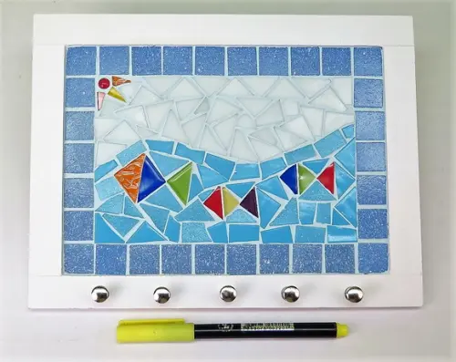 Porta Chaves Mosaico Peixes