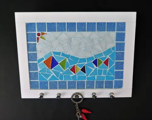 Porta Chaves Mosaico Peixes