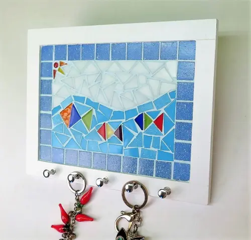 Porta Chaves Mosaico Peixes