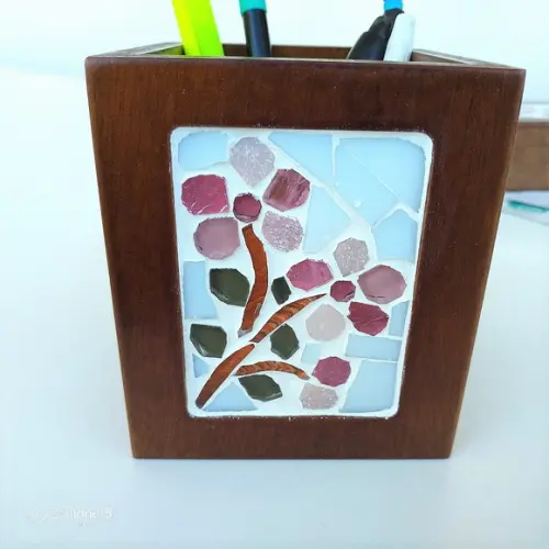 Porta Lápis em Mosaico Cerejeiras