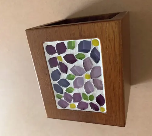 Porta Lápis em Mosaico Floral