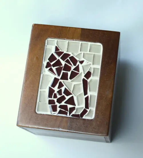 Porta Lápis em Mosaico Gato
