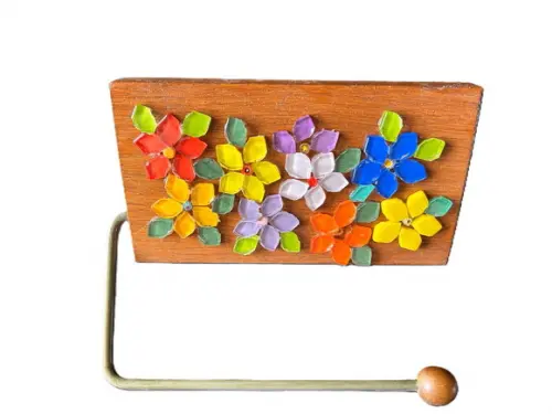 Porta Papel Higiênico em Mosaico Flores