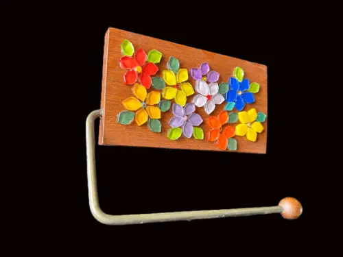 Porta Papel Higiênico em Mosaico Flores