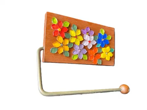 Porta Papel Higiênico em Mosaico Flores