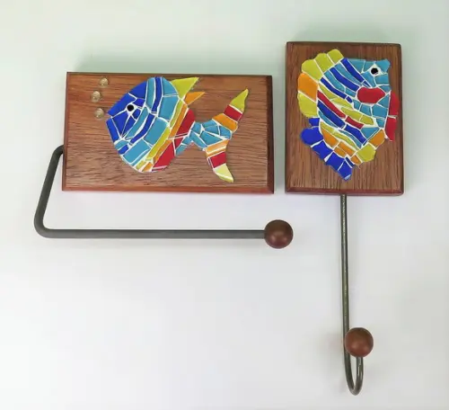Porta Papel Higiênico em Mosaico Peixe