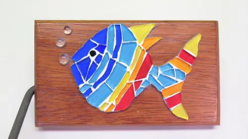 Porta Papel Higiênico em Mosaico Peixe