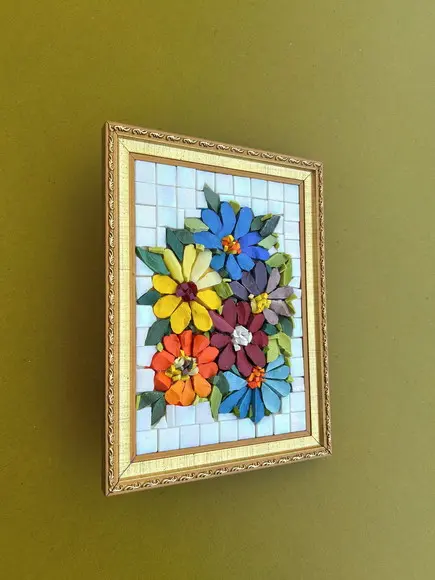 Quadrinho em Mosaico Contemporâneo Gérberas