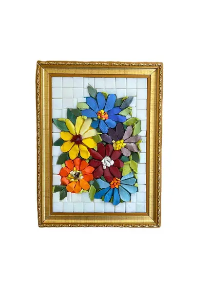 Quadrinho em Mosaico Contemporâneo Gérberas