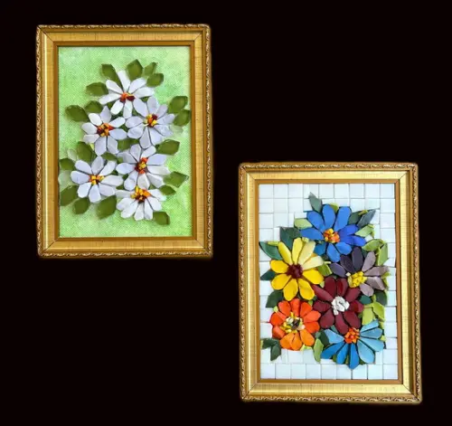Quadrinho em Mosaico Contemporâneo Gérberas
