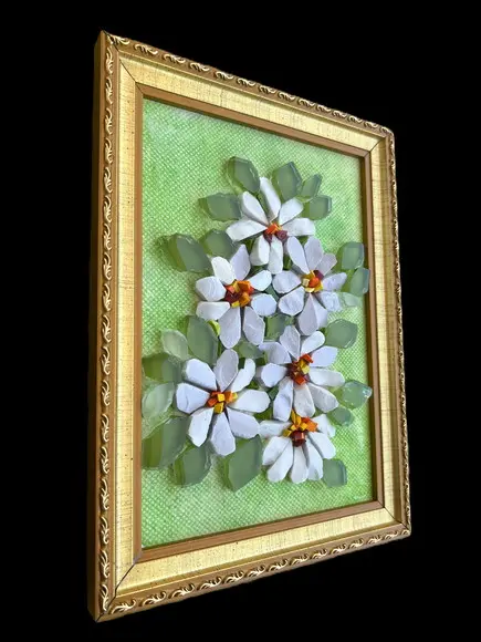 Quadrinho em Mosaico Contemporâneo Margaridas