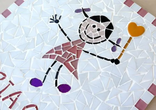 Quadrinho Maternidade Menina em Mosaico