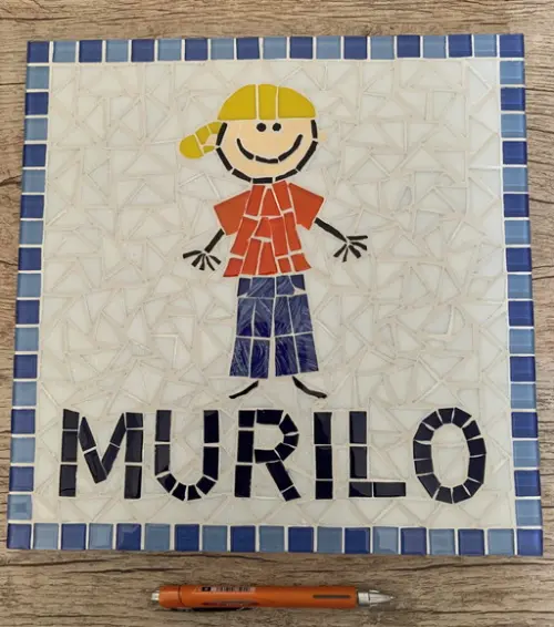 Quadrinho Maternidade Menino em Mosaico