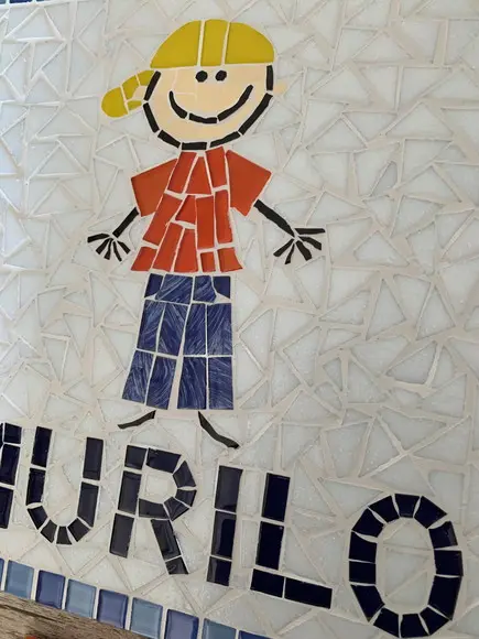 Quadrinho Maternidade Menino em Mosaico