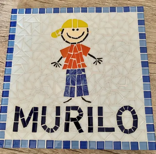 Quadrinho Maternidade Menino em Mosaico