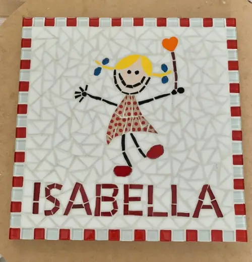 Quadrinho Menina em Mosaico