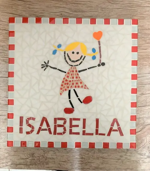 Quadrinho Menina em Mosaico