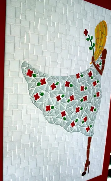 Quadro "moça ao Vento"
