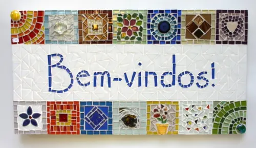 Quadro Bem-vindos em Mosaico