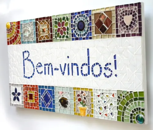 Quadro Bem-vindos em Mosaico
