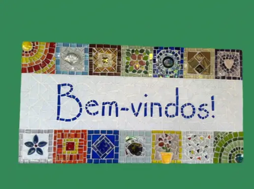 Quadro Bem-vindos em Mosaico