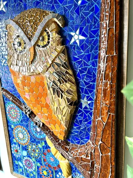 Quadro Coruja em Mosaico