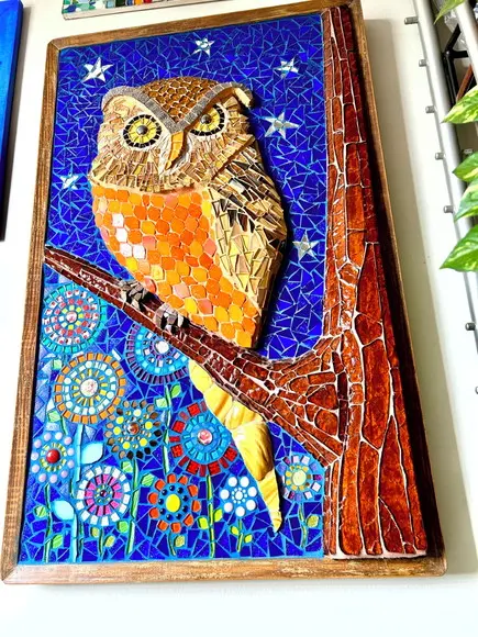 Quadro Coruja em Mosaico