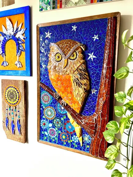 Quadro Coruja em Mosaico