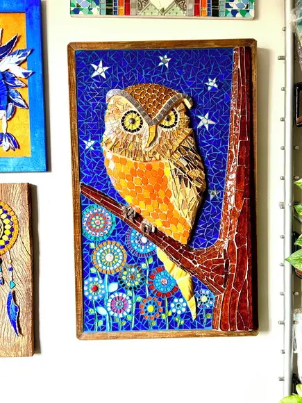 Quadro Coruja em Mosaico