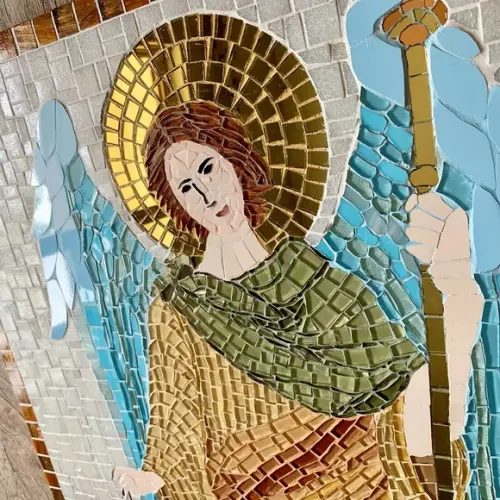 Quadro em Mosaico Arcanjo Rafael