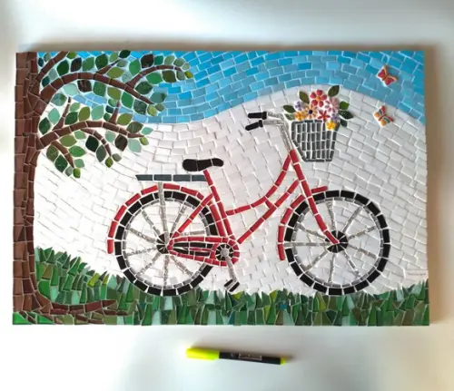 Quadro em Mosaico Bicicleta