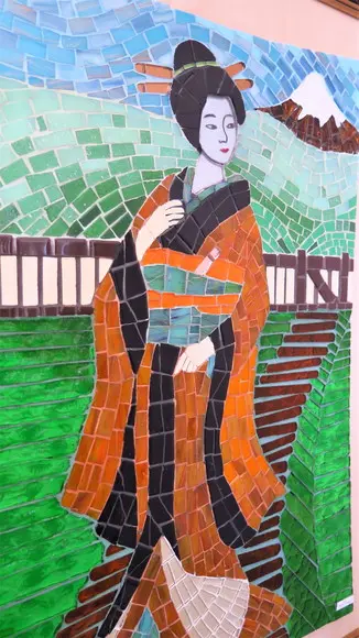 Quadro em Mosaico Gueixa