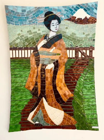 Quadro em Mosaico Gueixa