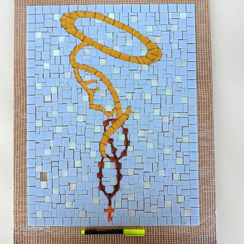 Quadro em Mosaico Nossa Senhora para Aplicação em Parede