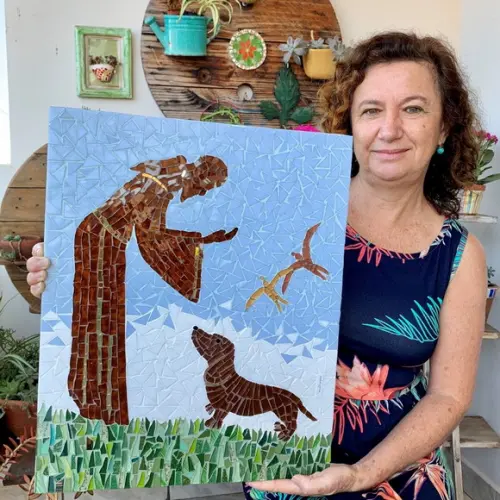 Quadro em Mosaico São Francisco de Assis