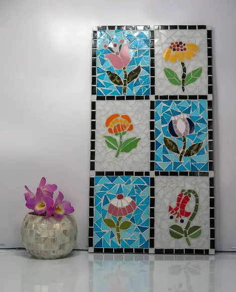 Quadro Floral em Mosaico